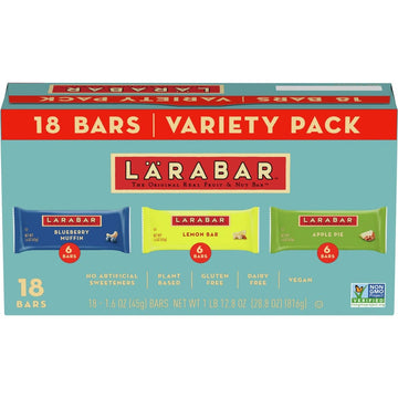 Larabar Variety Pack Blueberry Muffin Lemon Bar Apple Pie Fruit & Nut Bars 18 ct