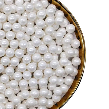 NIPEOR White Pearl Sprinkles,Edible Pearl Sprinkles 4.6oz/130gEdible Sprinkle Topping Sprinkles, Round Sprinkles for Cake Decora