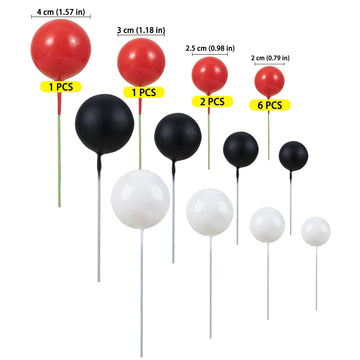 Gyufise 30Pcs Ball Cake Topper Decorations Mini Balloons Cake Topper Sticks Foam Balls Cake Picks Cake Topper Balls Cake Decorat