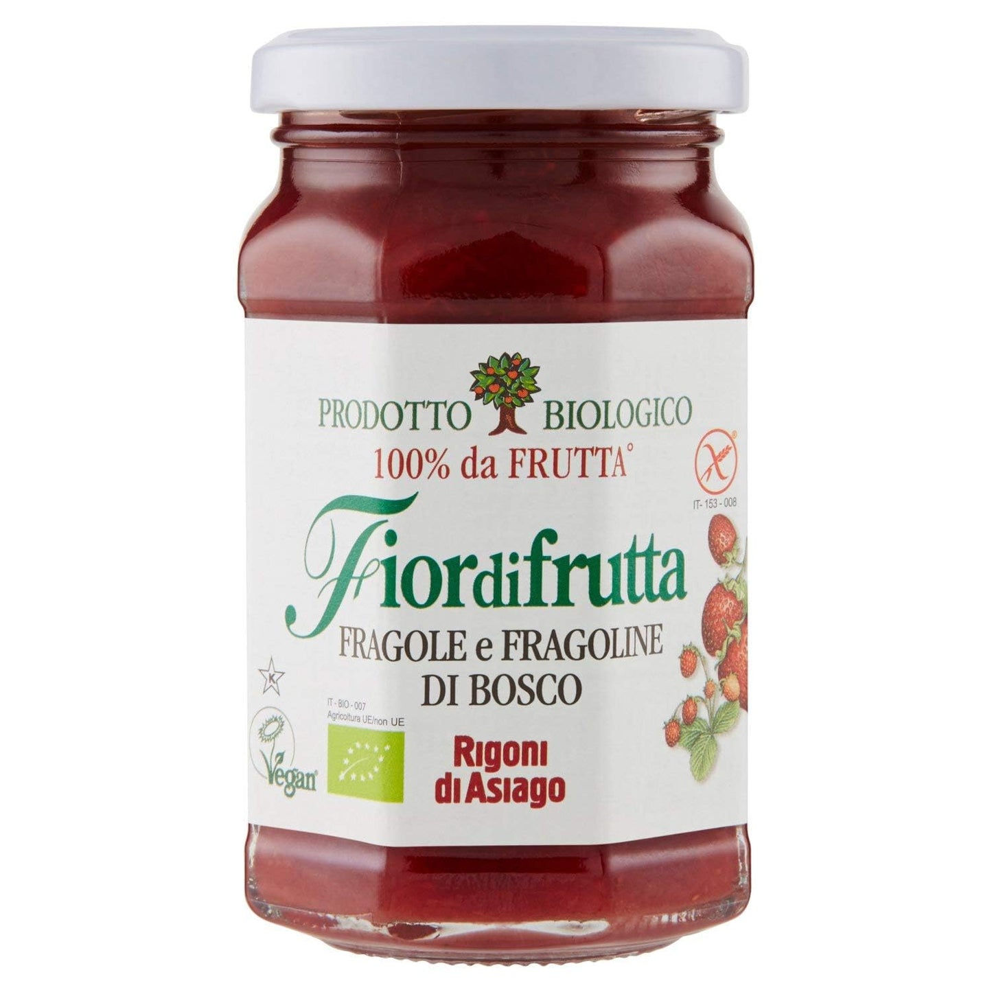 Rigoni Di Asiago Fiordifrutta Organic Fruit Spread, Strawberry, 250 G, 6 Count