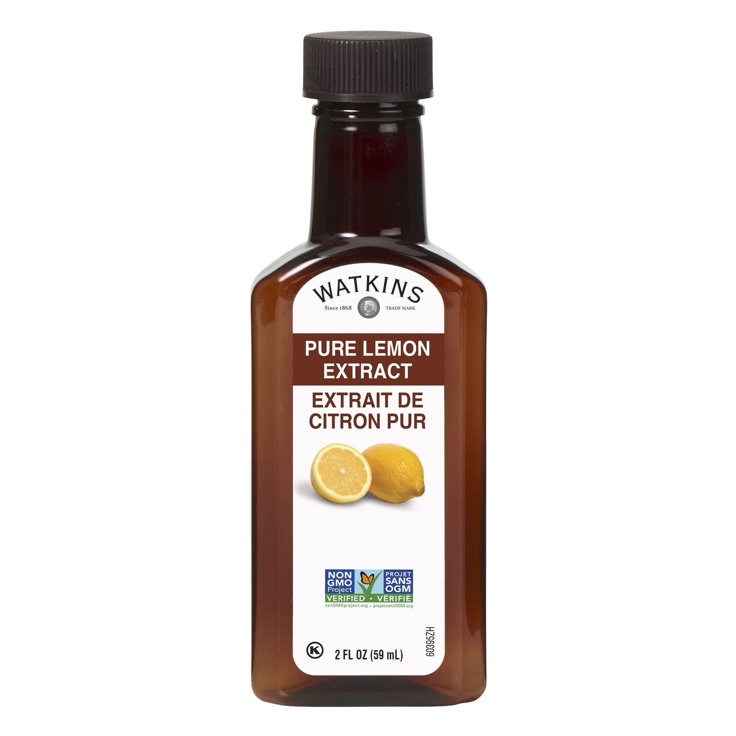J.R. Watkins Premium Pure Lemon Extract, 2 Fl Oz, Model 60395