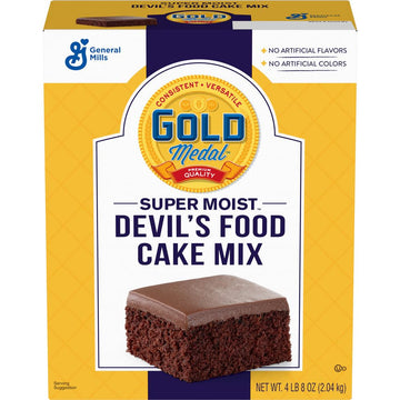 Gold Medal Super Moist Devil's Food Cake Mix, 4.5 Lb Box (Pack of 6)