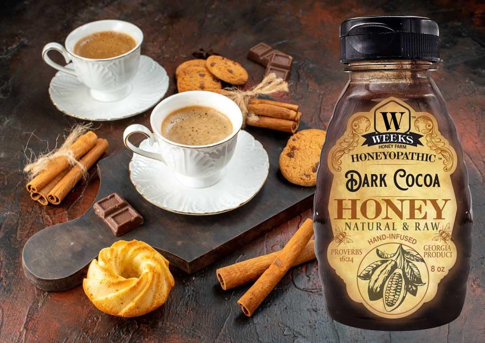 Weeks Honey Farm Honeyopathic Honey - Infused Supplements (8 Ounce, Dark Cocoa)