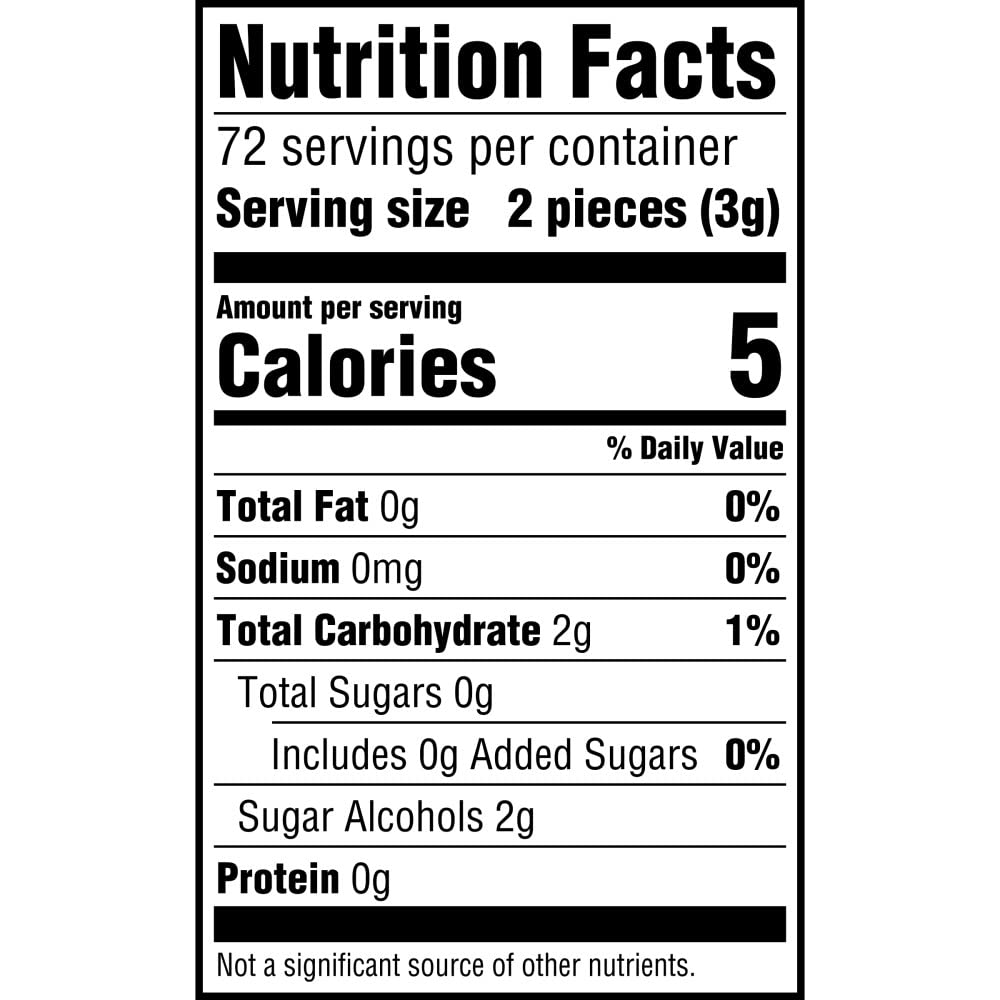 Eclipse Gum Peppermint Sugar Free Chewing Gum, 18 Pieces (8 Packs)