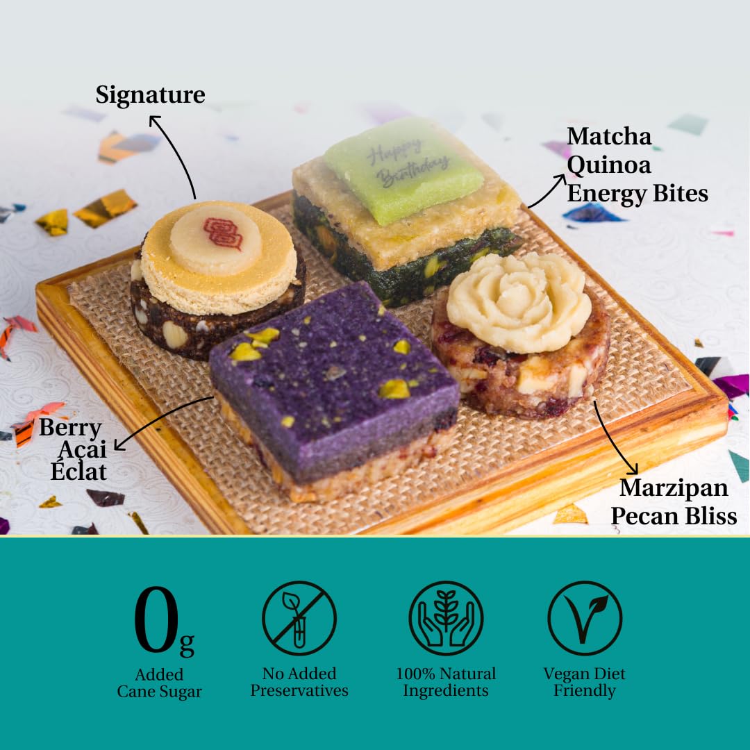 Laumire Gourmet Fruits - Superfood Parfait Collection [Birthday Edition] - Square (16 Pcs) - Happy Birthday Gifts For Women - Al