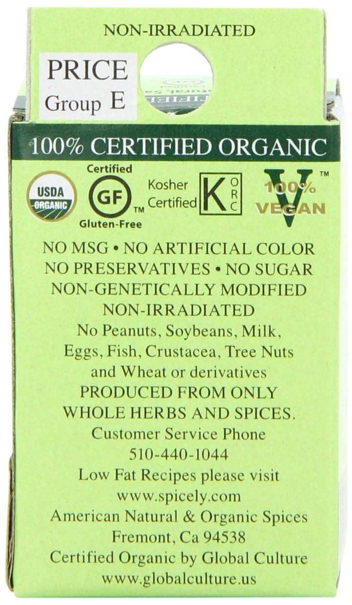 Spicely Organic Poppy Seed, 0.6 Ounce (Pack Of 6)