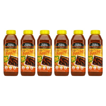 World Harbors Mexican Style Fajita Marinade, 16-Fl. Oz. Plastic Bottles (Pack Of 6)