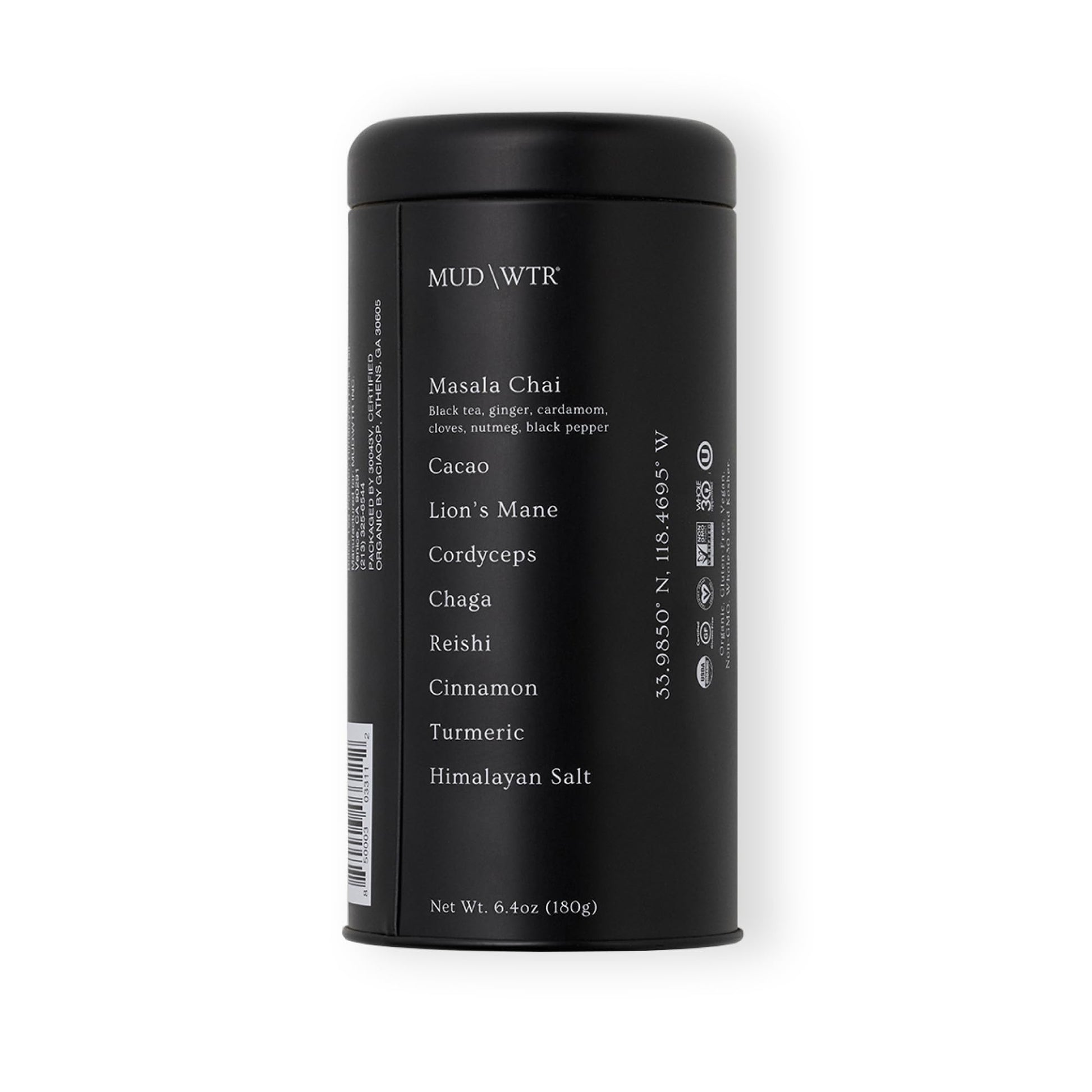Mud Wtr - 30 Serving :Rise (180G) Mushroom-Based Coffee Alternative  Low Energy Blend & Organic Ingredients  Vegan  Gluten Free  Non-Gmo Whole30 Approved