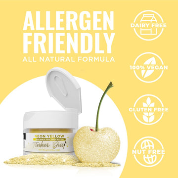 Bakell - Noen Yellow Tinker Dust (5G, 1X Jar) Edible Glitter For Food, Desserts, And Beverages!