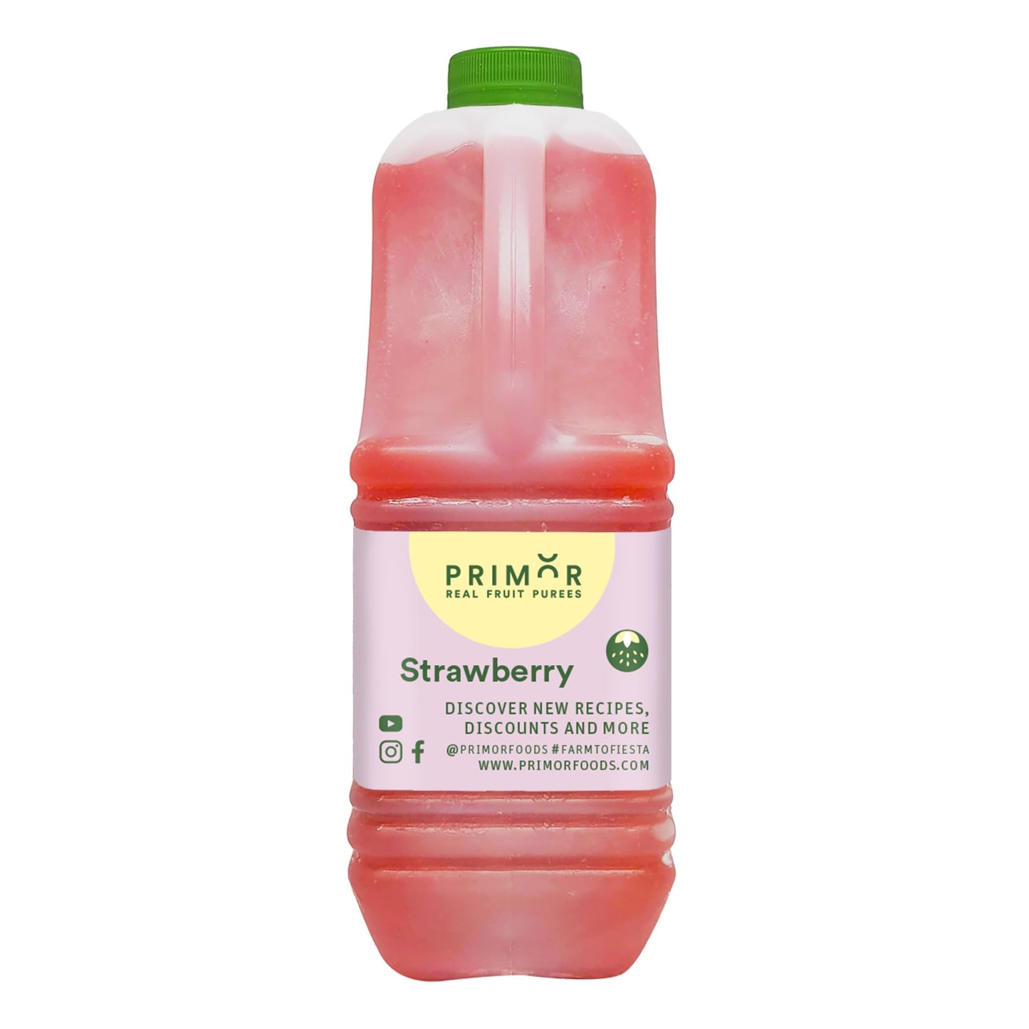 PRIMOR Strawberry Fruit Puree - 64 Fl Oz (Pack of 1) - Made with Real Fruit for Juices, Smoothies, Desserts and More