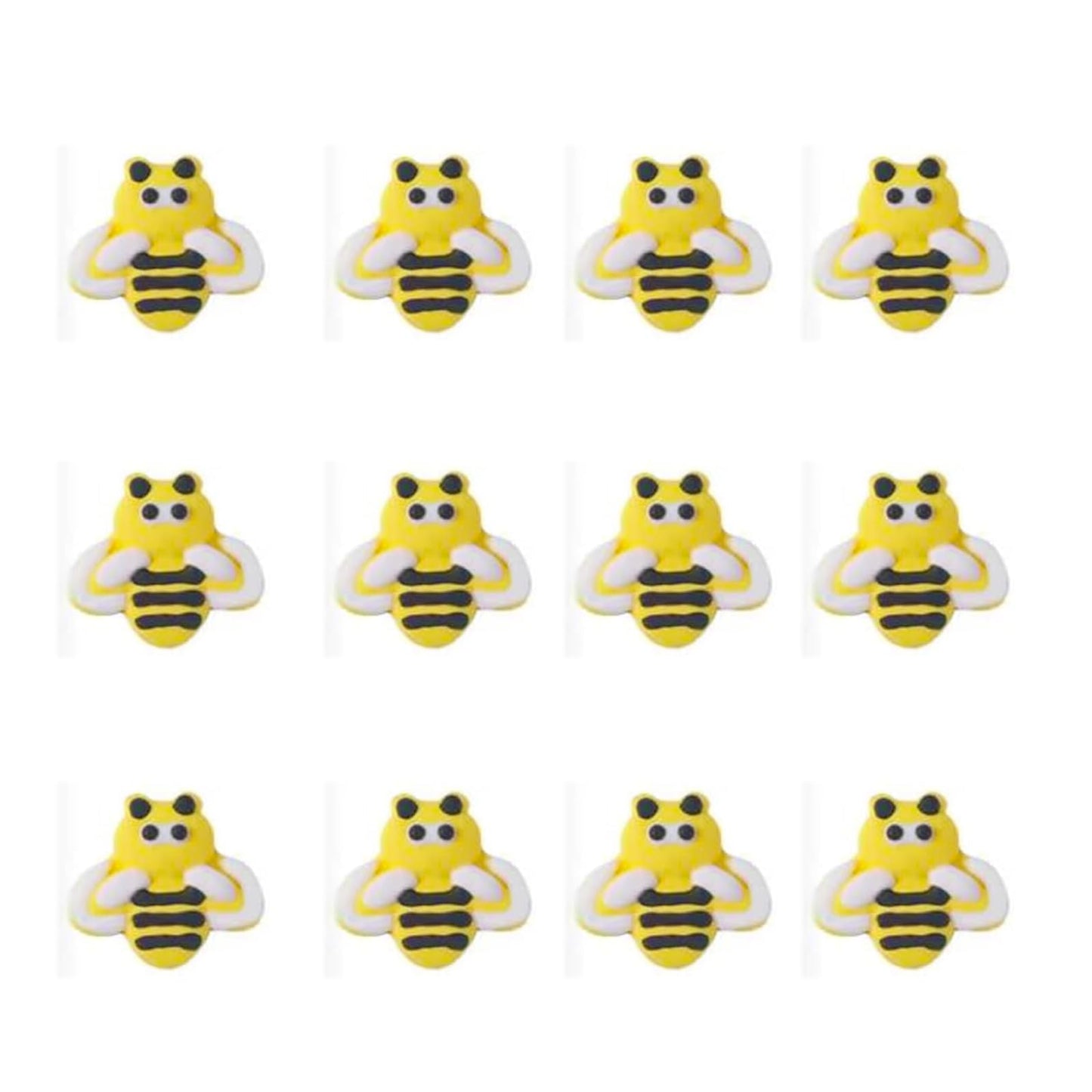 Philaeec 12 Pcs Bee Icing Decoration Edible Candy Sprinkle For Cake Decoration Spring Bees Icing Frosting Baking Cookie Cupcake