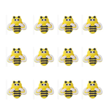 Philaeec 12 Pcs Bee Icing Decoration Edible Candy Sprinkle For Cake Decoration Spring Bees Icing Frosting Baking Cookie Cupcake