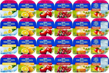 Thick Easy Clear Single Serve, Nectar Consistency Thickened Beverage, 6 Different Flavors, 4 oz Cups (Case of 24)