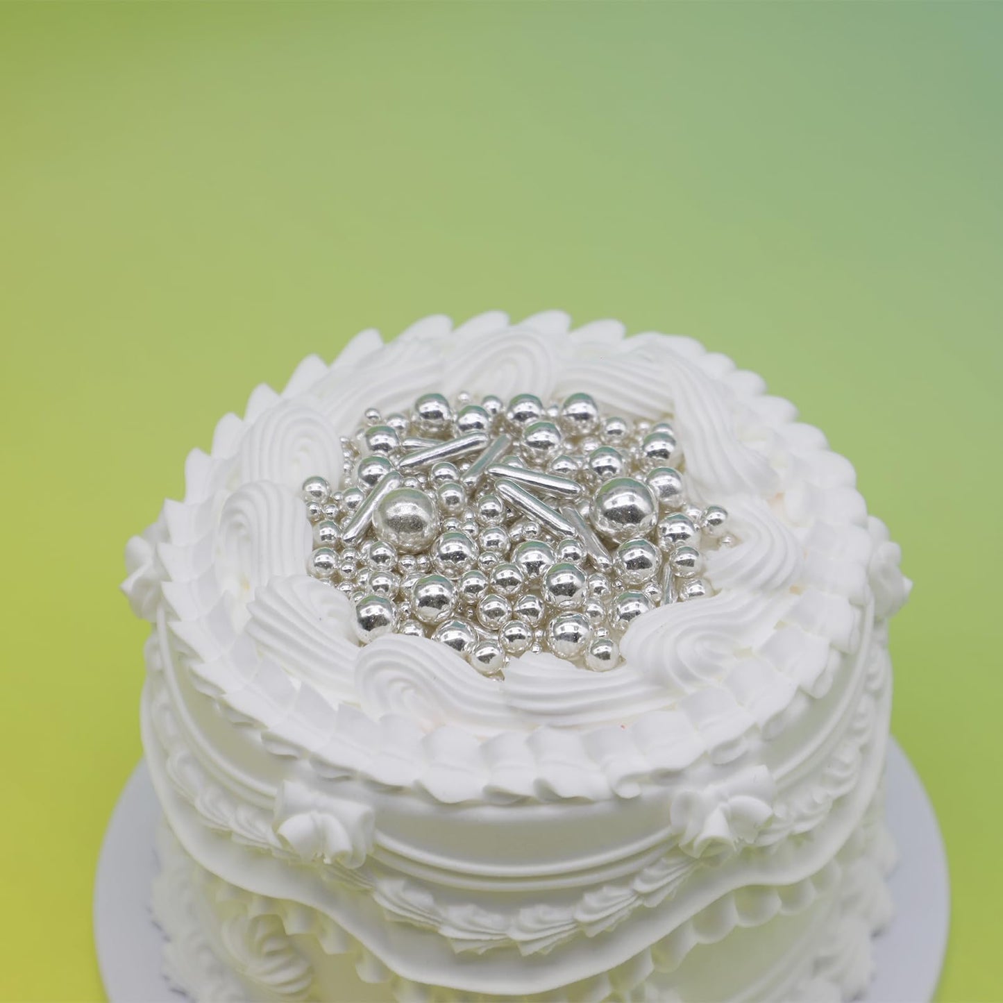 Sliver Sprinkles For Cake Decorating, 4.6Oz Silver Rod And Pearl Sprinkles Mix For Baking, Cupcake, Cookie, Ice Cream, Donuts An