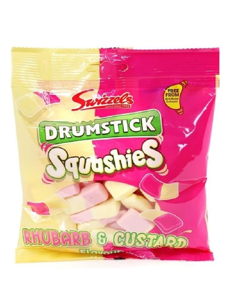 Swizzels Squashies Rhubarb & Custard Sweets, 120g Pack, 14.9 x 2.3 x 16.99 cm
