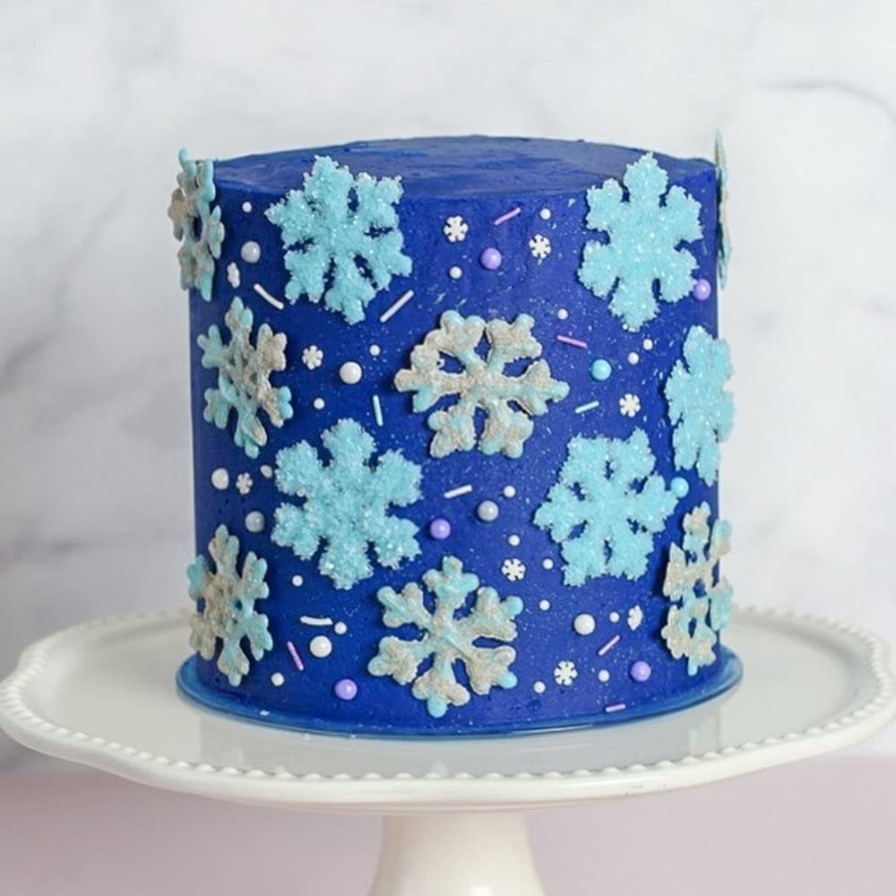 Frozen Sprinkles For Cake Decorating - Blue And White Sprinkles For Frozen Cake Decorations With Edible Snowflake Sprinkles, Jim
