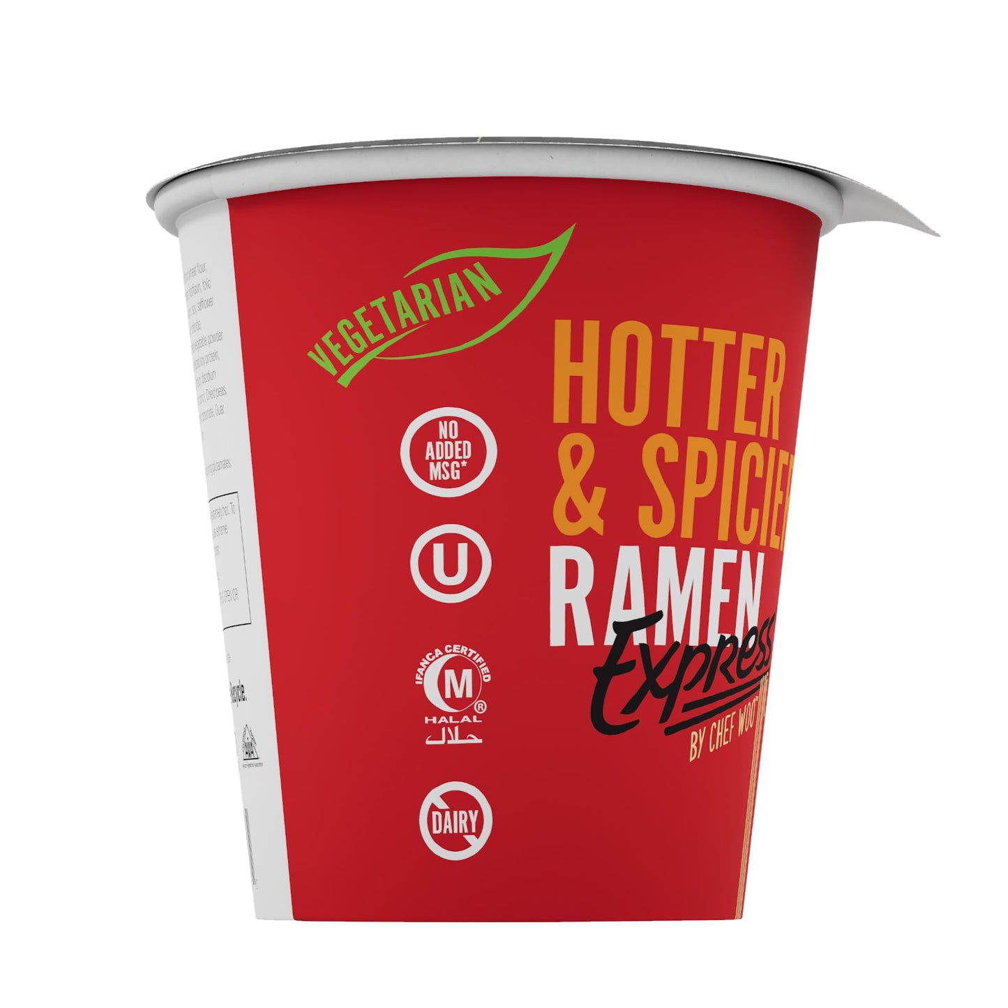 RAMEN EXPRESS Hotter and Spicier Flavor Ramen Cup Noodle, 2.25 Oz Each (Pack Of 12) by Chef Woo | Vegetarian Ramen Noodles | No