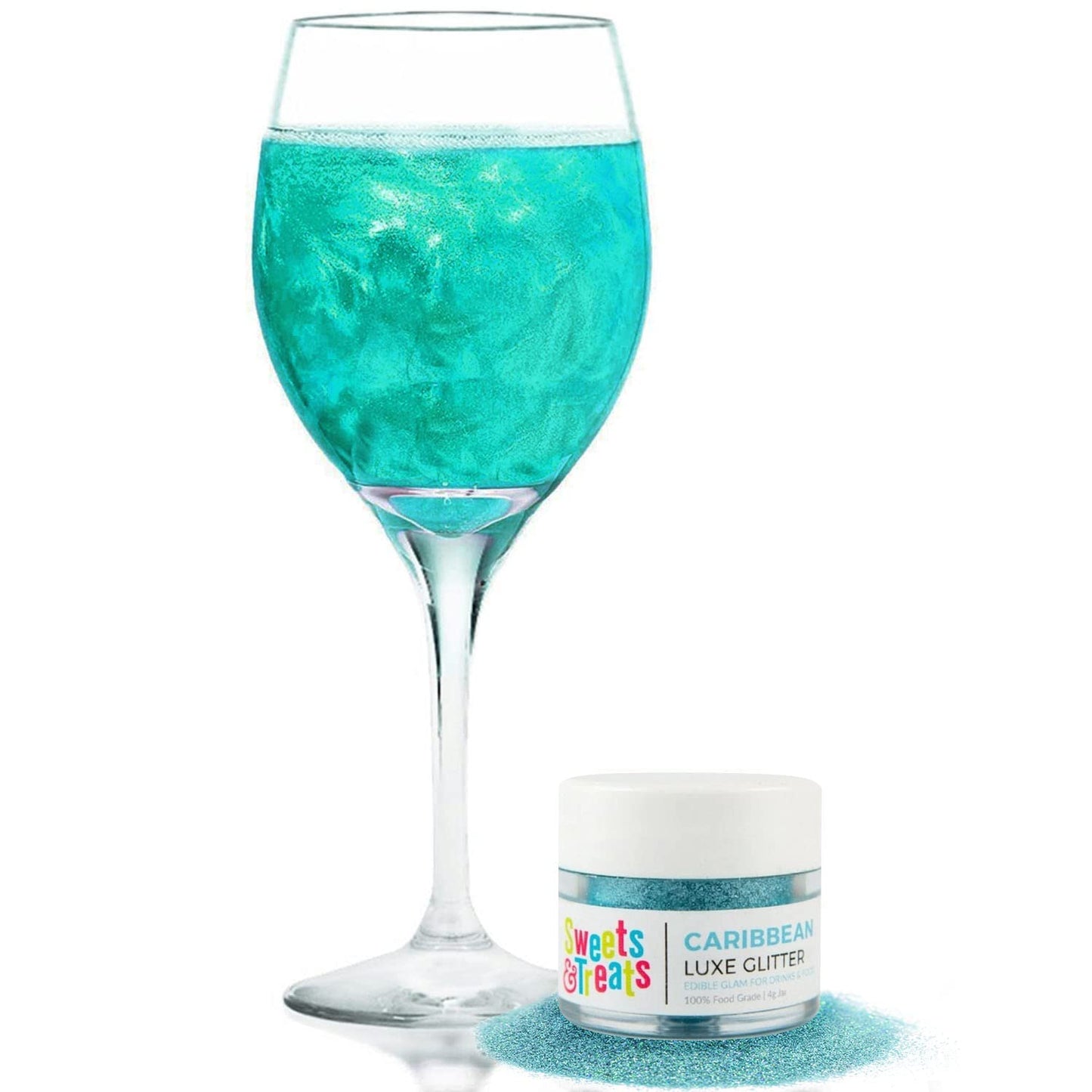 Sweets & Treats Boutique Edible Glitter for Drinks & Cakes, Teal Color