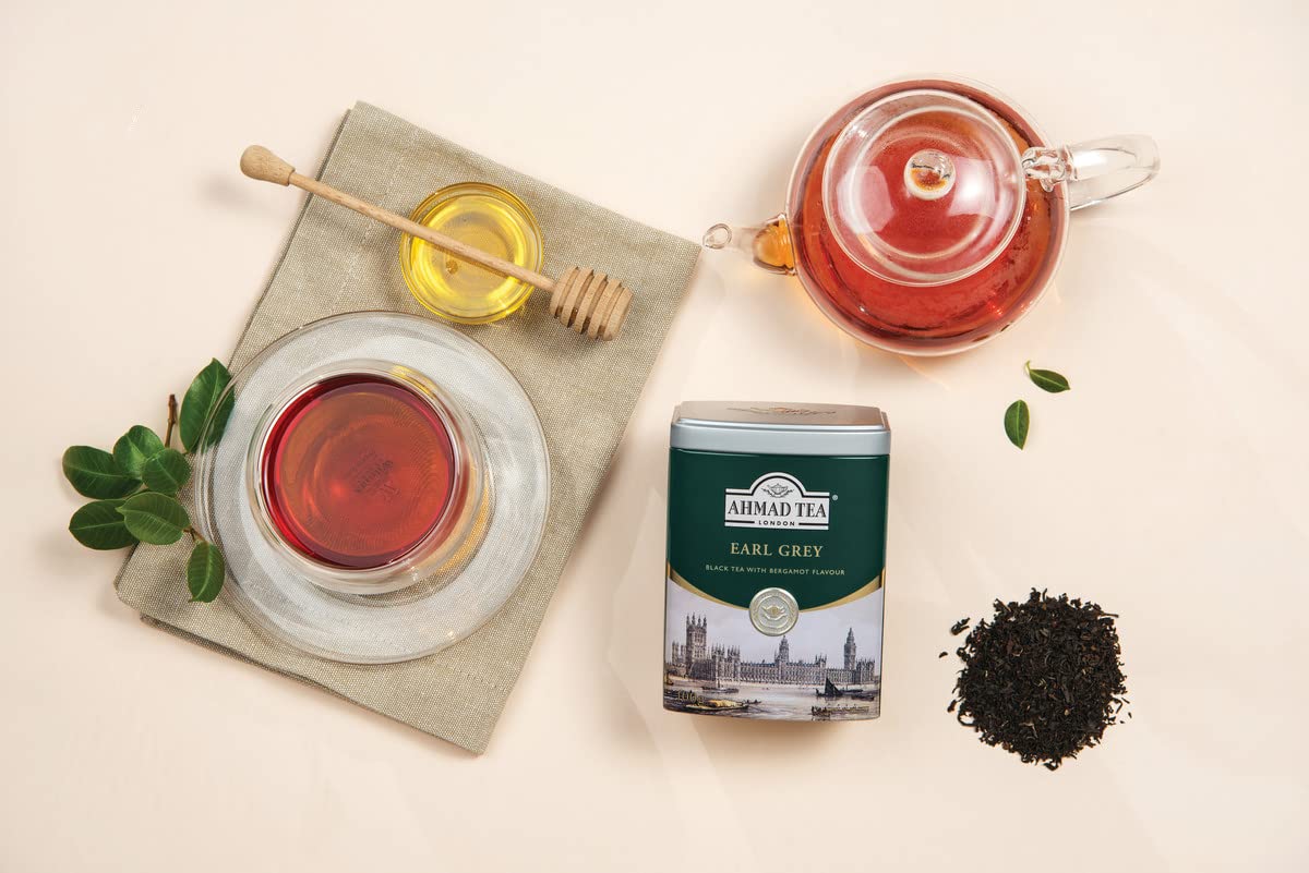 Ahmad Tea Earl Grey Caddy, 3.5-Ounce Tins (Pack of 6), 100g Caddy, Model 628