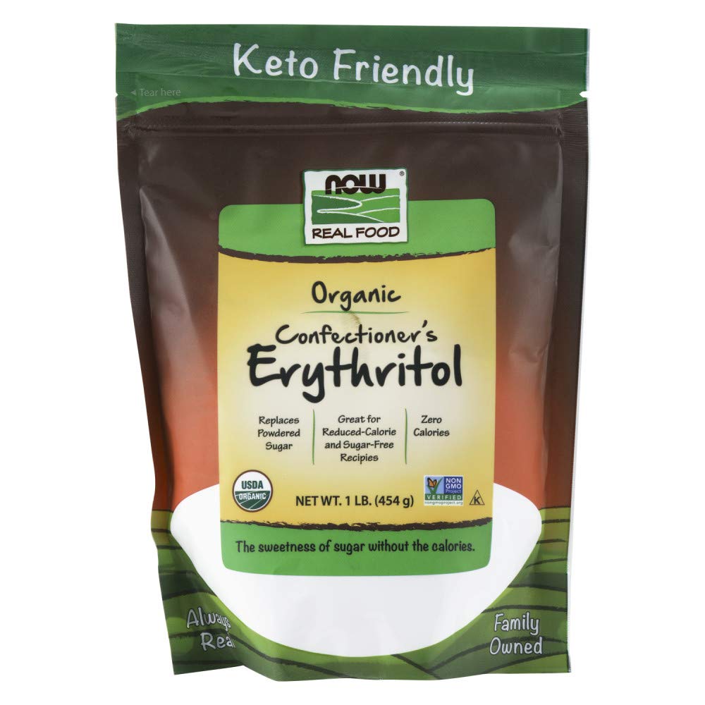 NOW Foods Organic Erythritol Powder, Zero Calories, 16 Ounce, Replacement for Powdered Sugar, Model NOW06902
