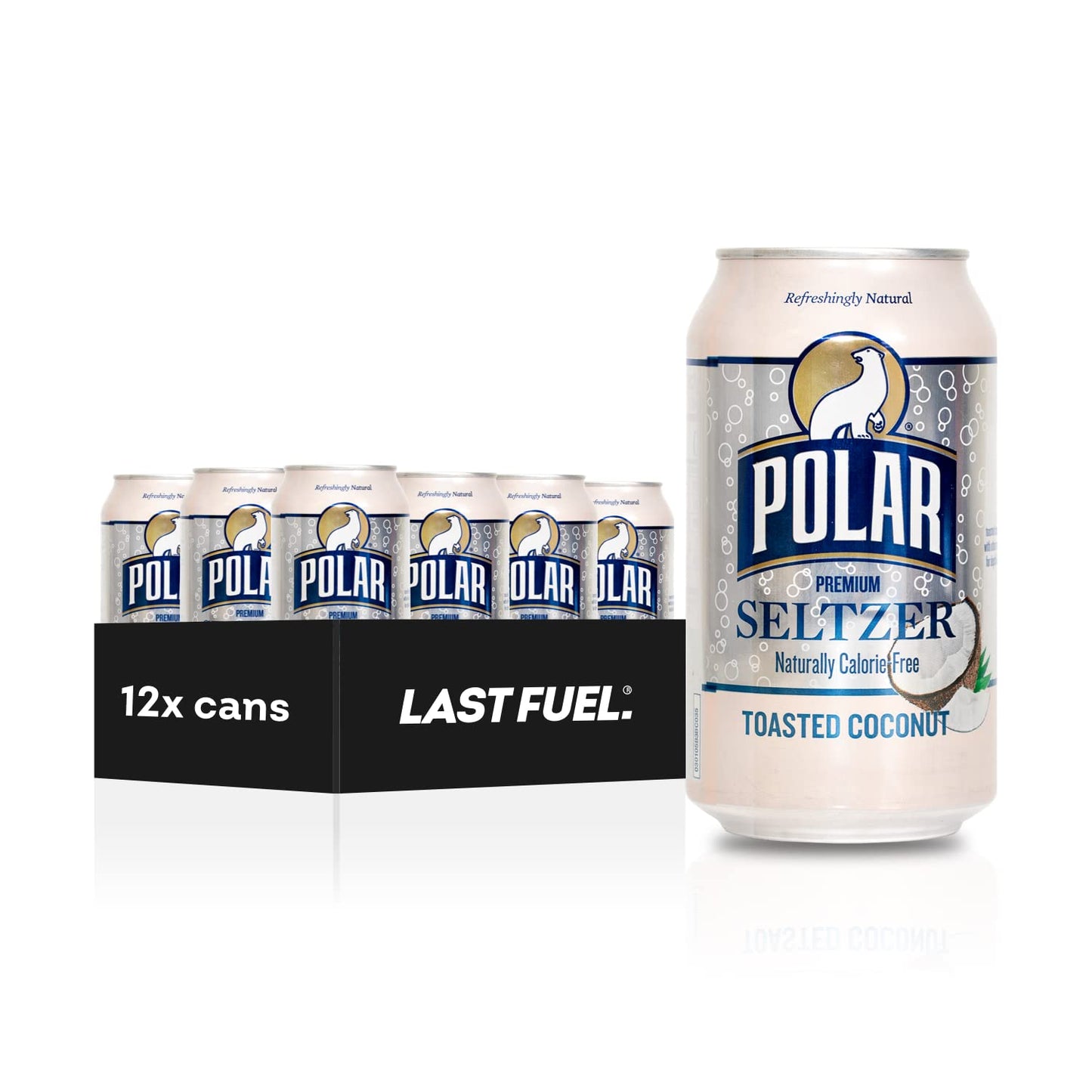 Polar Seltzer Water, Toasted Coconut, 12 Fl Oz Cans, 12 Pack - By Lastfuel.