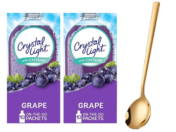 Sukkar Pasha Crystal Light On The Go Drink Mix, Sugar-Free, Low-Calorie, 2-Pack of 10 pouches, Grape Flavor, 3.33 Ounce