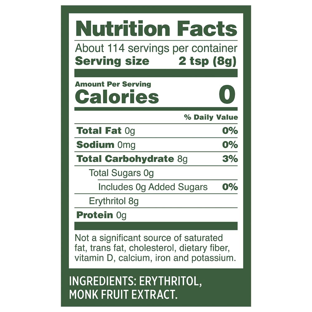Whole Earth Plant-Based Sugar Alternative, Golden Sweetener Erythritol & Monk Fruit, Zero Calories, 32oz (2lb)