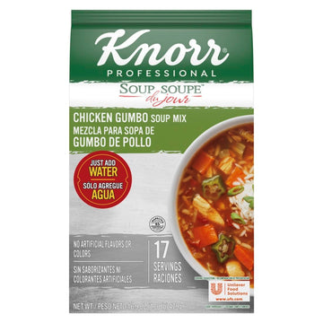 Knorr Professional Soup du Jour Chicken Gumbo Soup Mix No added MSG, 0g Trans Fat per Serving, Just Add Water,1.05 Pound (Pack o