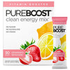Pureboost Clean Energy Booster  Refreshing Energy Drink Mix With B12 Vitamins  Electrolytes  Antioxidants  Sugar-Free With No Sucralose (Strawberry Lemonade  30 Count)