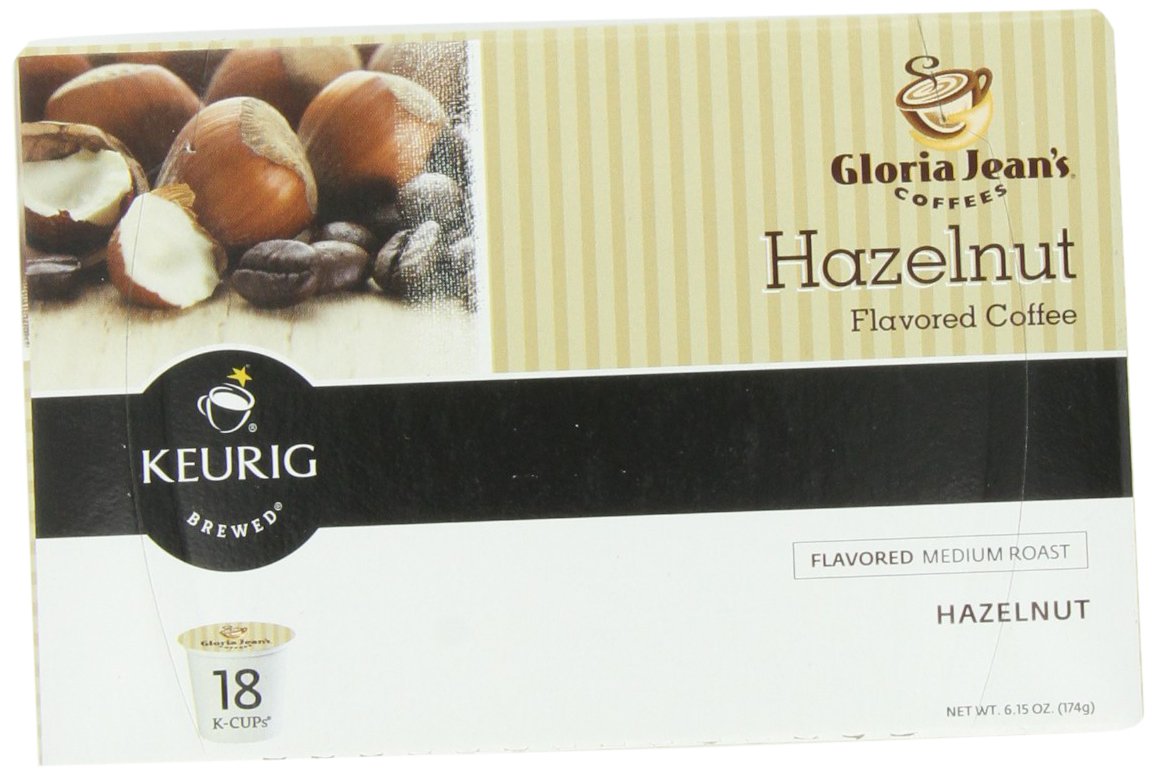 Gloria Jeans Hazelnut Keurig K-Cups, 18 Count, Model 108890, Pack of 18