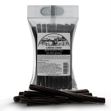 Amish Good Gourmet Licorice Twist Candy - Premium Sweet & Chewy Treat, Jumbo Black Licorice Twist Perfect Snack Under 100 Calori