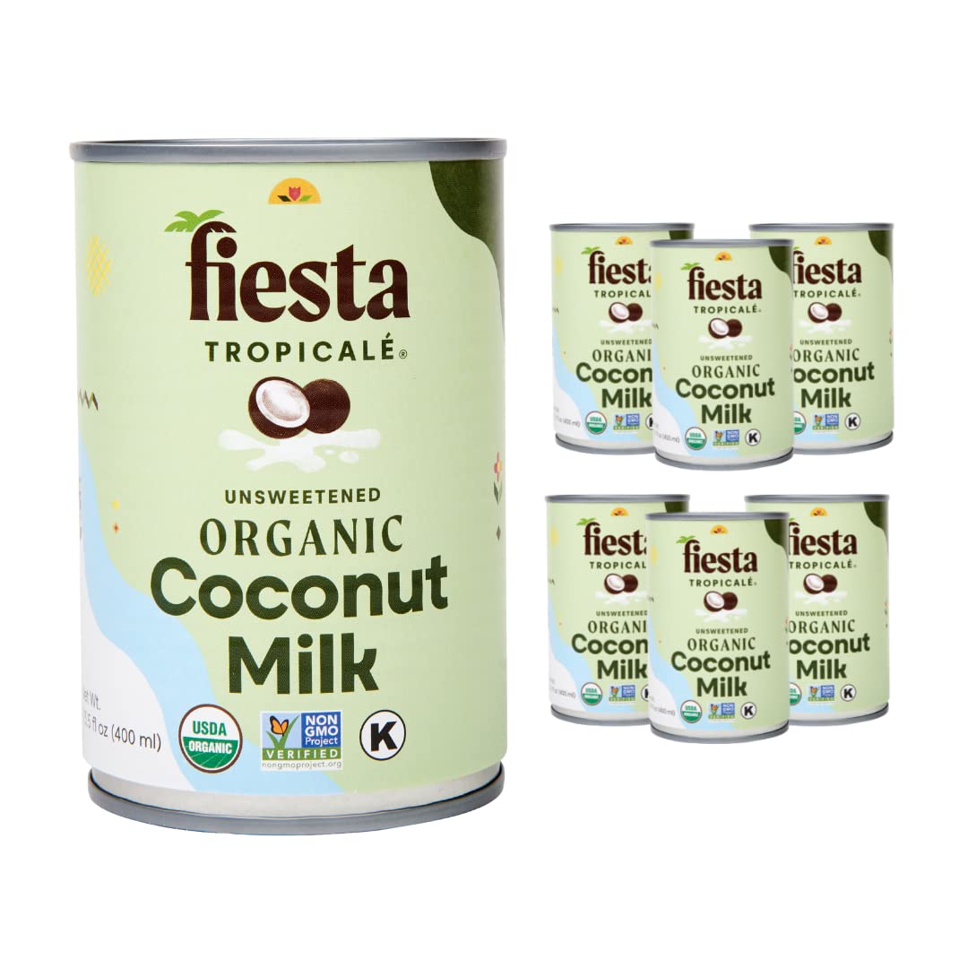 Fiesta Tropical   Unsweetened Organic Coconut Milk, 81 Oz Full Fat, Gluten Free, Dairy Free Milk, Plant Based Milk for Cooking, 