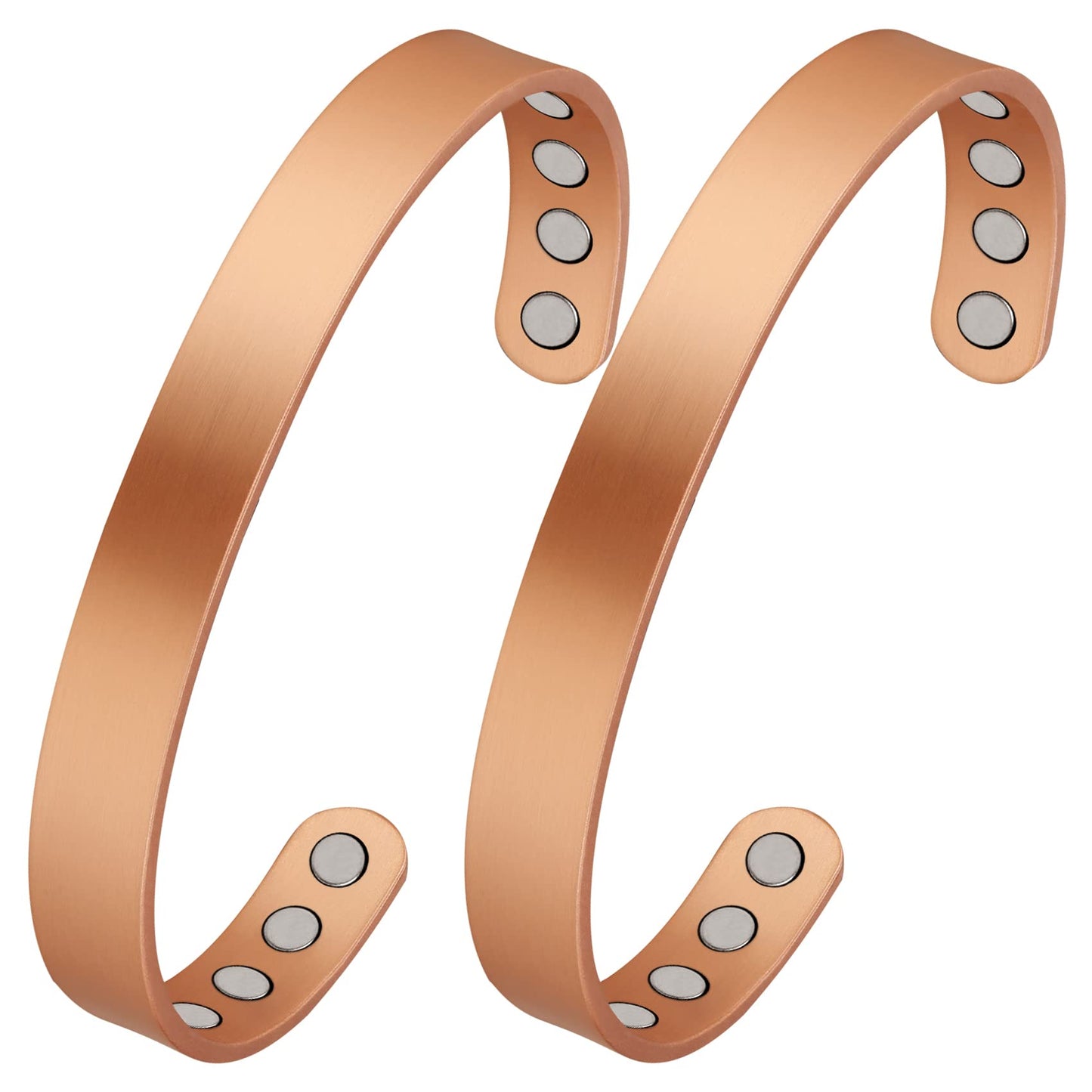 Feraco 2 Pcs Copper Magnetic Bracelet For Women Men,Sleek Magnetic Bracelet With 99.9% Pure Copper,Cuff Bangle With Gift Box,Gif