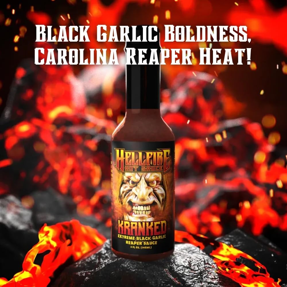 Hellfire Hot Sauce Hot Ones Gift Pack - Gourmet Hot Sauce Variety Pack With 4 Extreme Flavors Featured on Hot Ones TV Show (Four