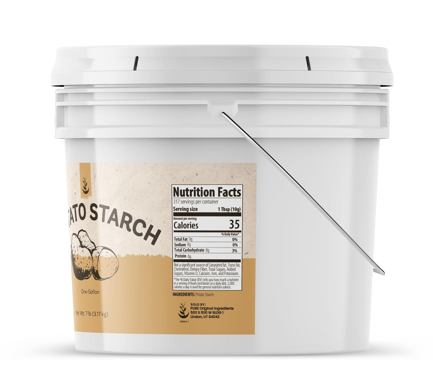 PURE ORIGINAL INGREDIENTS Potato Starch Non-GMO Thickener 112 Ounce (1 Gallon)