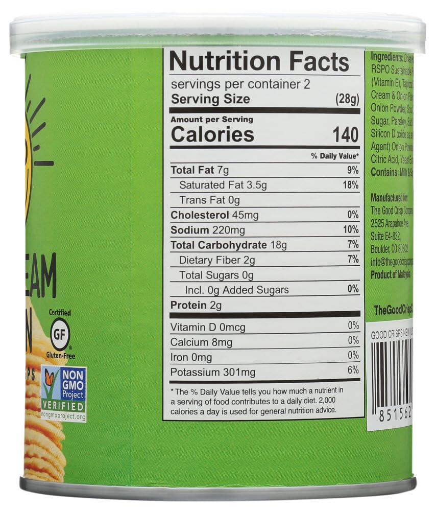 The Good Crisp Company, Good Crisps Minis (Sour Cream and Onion, 1.6 Ounce, Pack of 12) Non-GMO, Allergen Friendly, Potato Chip