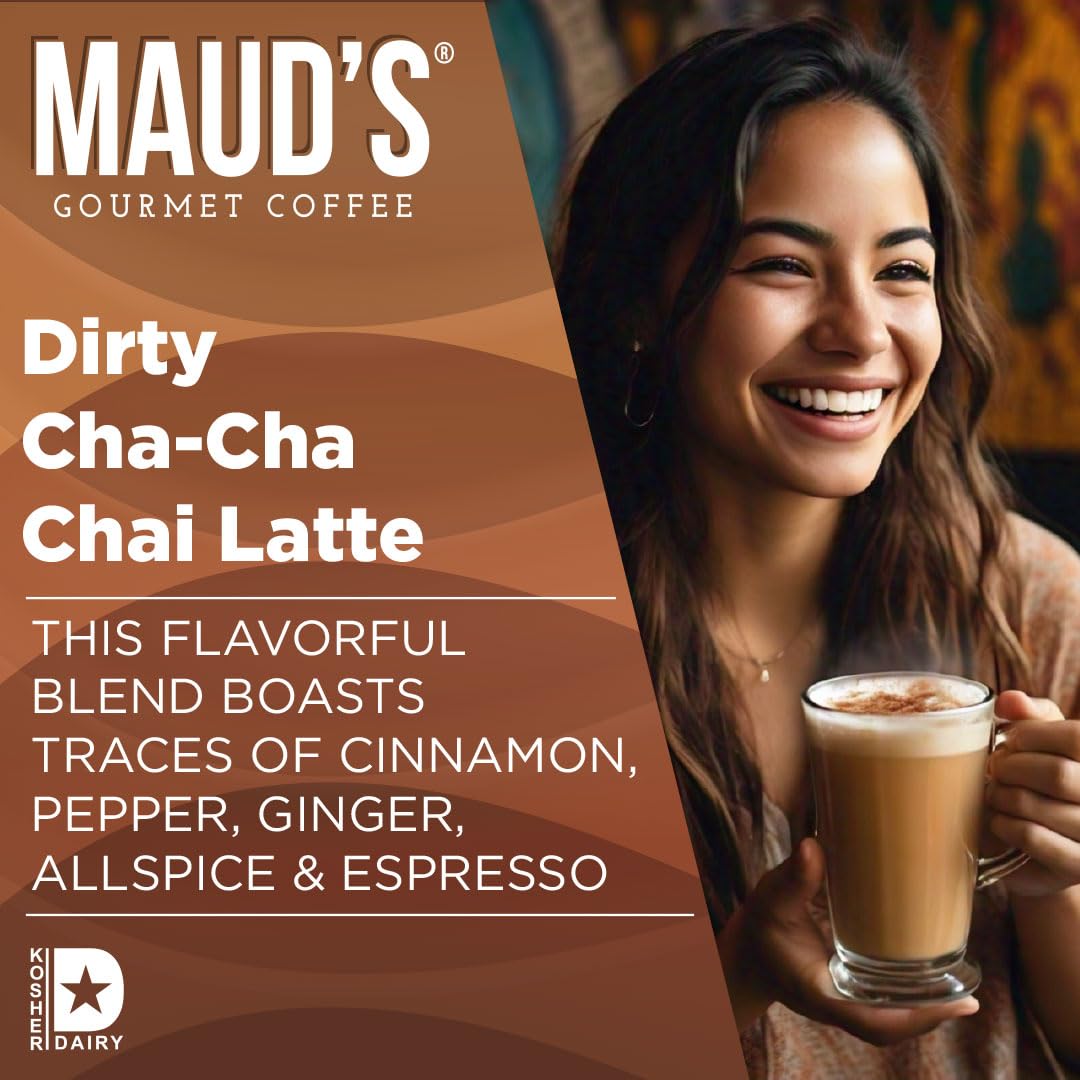 MAUDS Espresso Chai Tea Latte Pods - 18 Count Recyclable Single Serve Tea Pods Compatible with Keurig K Cups