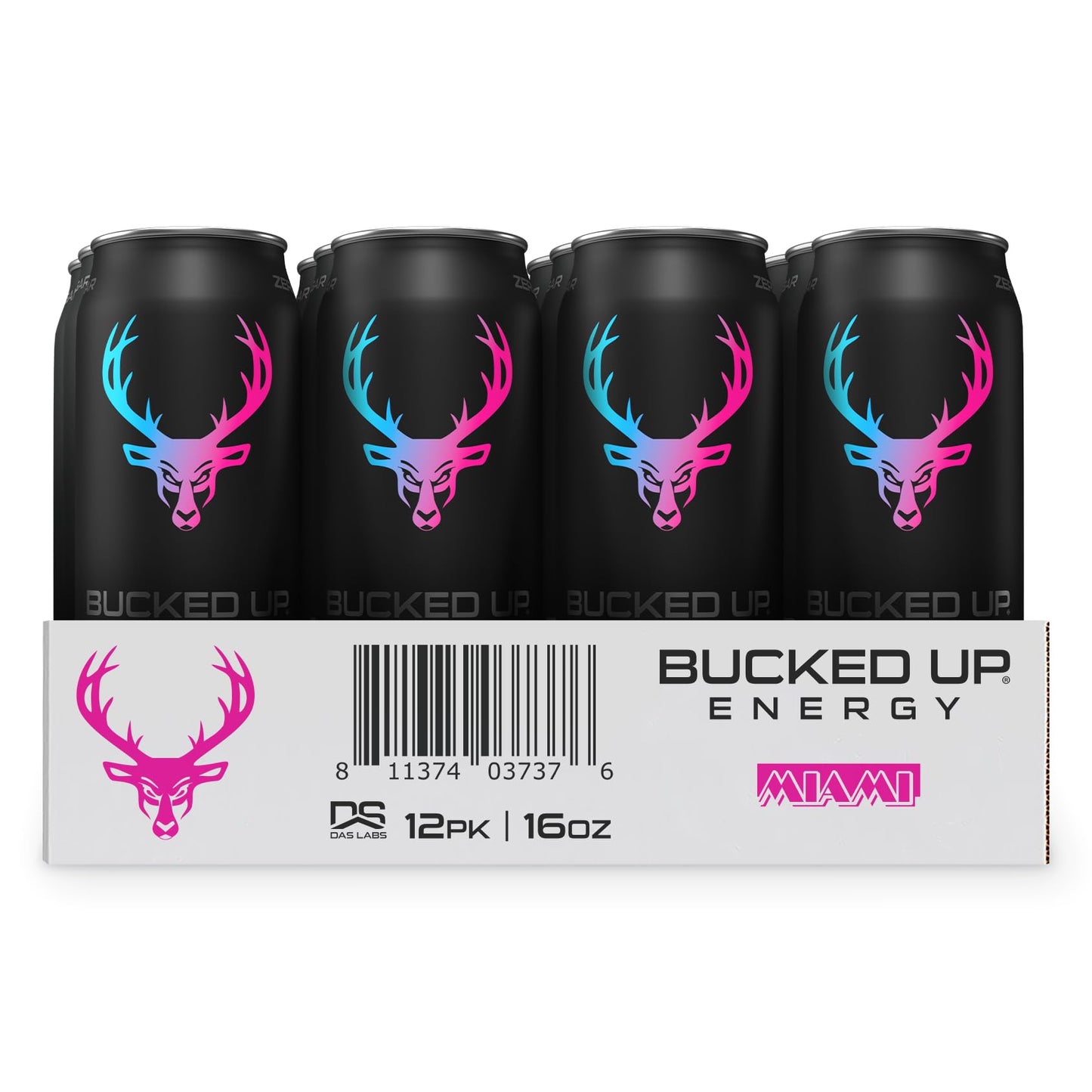 Bucked Up Energy Drink 300mg - Gym N' Juice Flavor - 12 Pack (Miami)