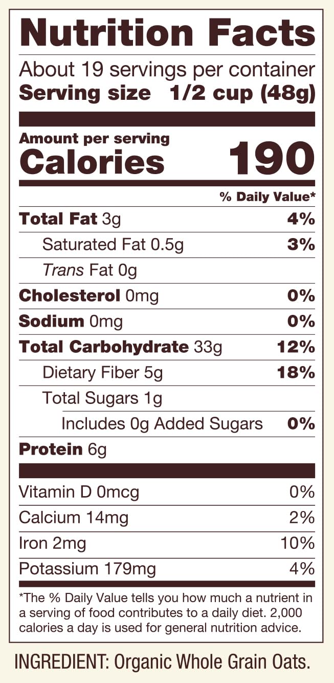 Bobs Red Mill Gluten Free Organic Old Fashioned Rolled Oats, 2 Pound (Pack of 1)