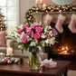 Benchmark Bouquets - Delightful Roses & Alstroemeria (Glass Vase Included) - Fresh Flowers for Delivery - Gift for Graduation, B