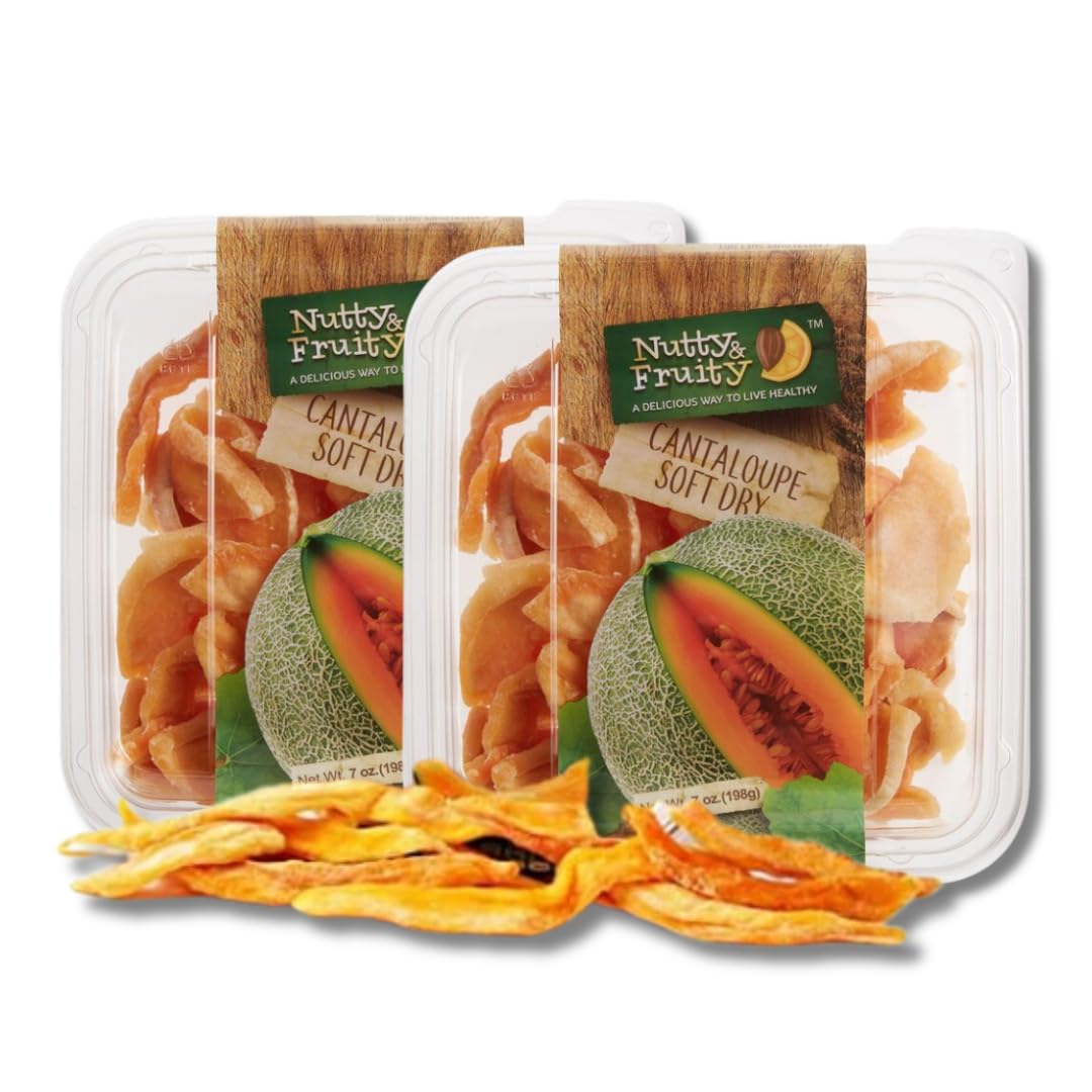 Nutty & Fruity Dried Fruit - Gift Packs Of 2 By Lyzas Sweets &   (Soft Dry Cantaloupe, 7 Oz.)