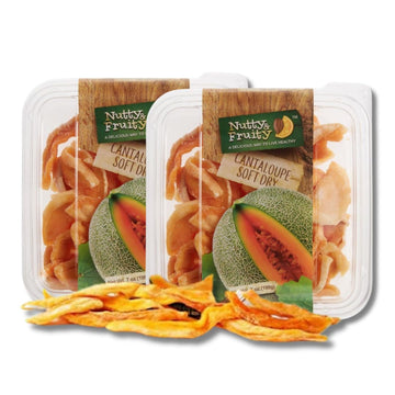 Nutty & Fruity Dried Fruit - Gift Packs Of 2 By Lyzas Sweets &   (Soft Dry Cantaloupe, 7 Oz.)