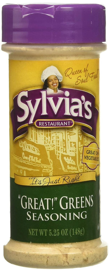 Sylvia's Restaurant Great! Greens Seasoning for Scrumptious Southern Collard Greens, All-purpose Vegetable Seasoning, 5.25oz