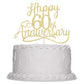 Sleyberoy Gold Glitter Happy 60th Anniversary Cake Toppers -Wedding Anniversary Party Decorations, 60th Wedding Anniversary, Com
