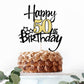 Kaoenla Black Gold Glitter Happy 50Th Birthday Cake Topper - Hello 50/Cheers50,Happy Fifty Birthday Anniversary,50 Years Old Bir