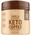 Keto Vitals Instant Keto Coffee Powder - 30 Servings - Low-Calorie Vanilla Sweetened Coffee with Keto-Friendly Creamer