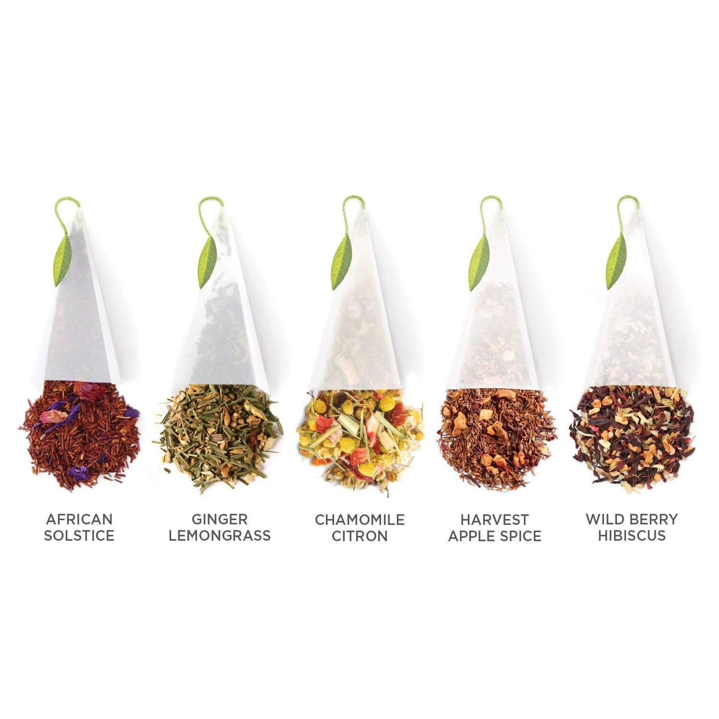 Tea Forte Assorted Herbal Presentation Box Tea Gift Set Sampler  20 Count  2 of Each Variety Individually Wrapped Handcrafted Pyramid Infuser Bags