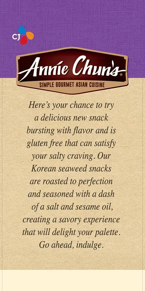 Annie Chun'S Seaweed Snacks, Roasted Sesame, 0.35 Ounce