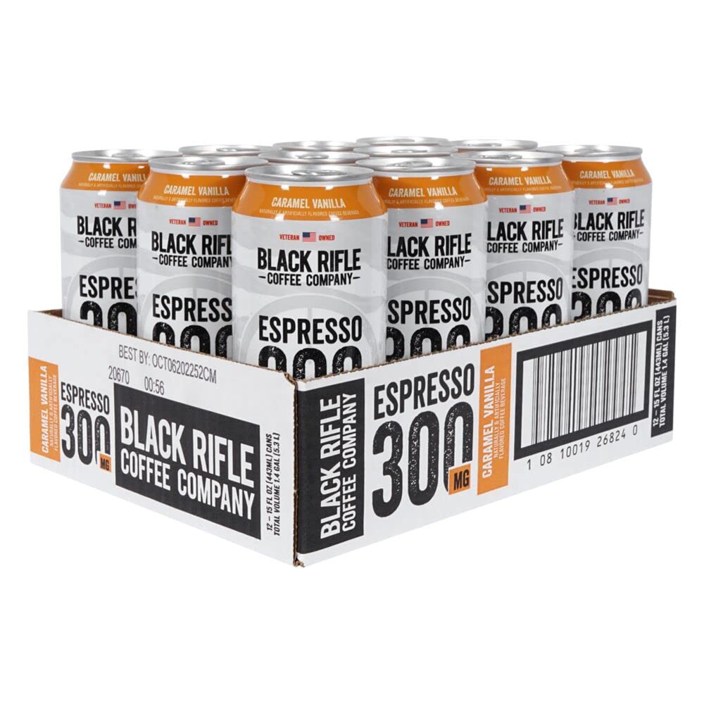 Black Rifle Coffee Company RTD Caramel Vanilla Beverage - 15 Fl Oz (Pack of 12) - Natural Flavor