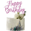 Yuinyo Handmade Glitter Happy Birthday Cake Topper, Happy Birthday Cake Bunting Decor,Birthday Party Decoration Supplies (Purple